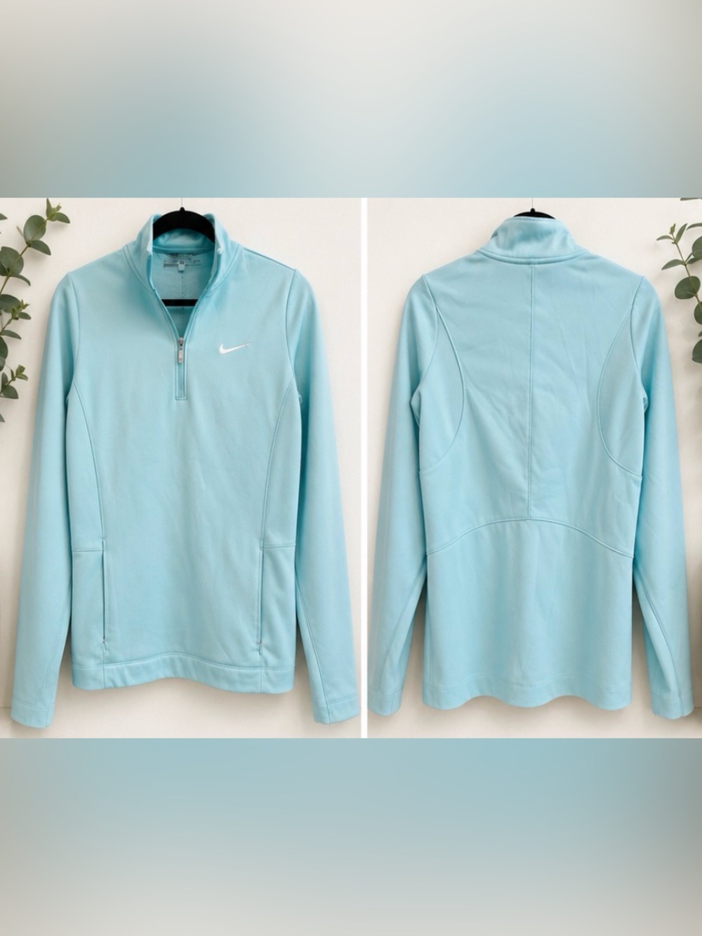 Nike Golf Women’s Therma-FIT Quarter-Zip Pullover size S aqua blue
